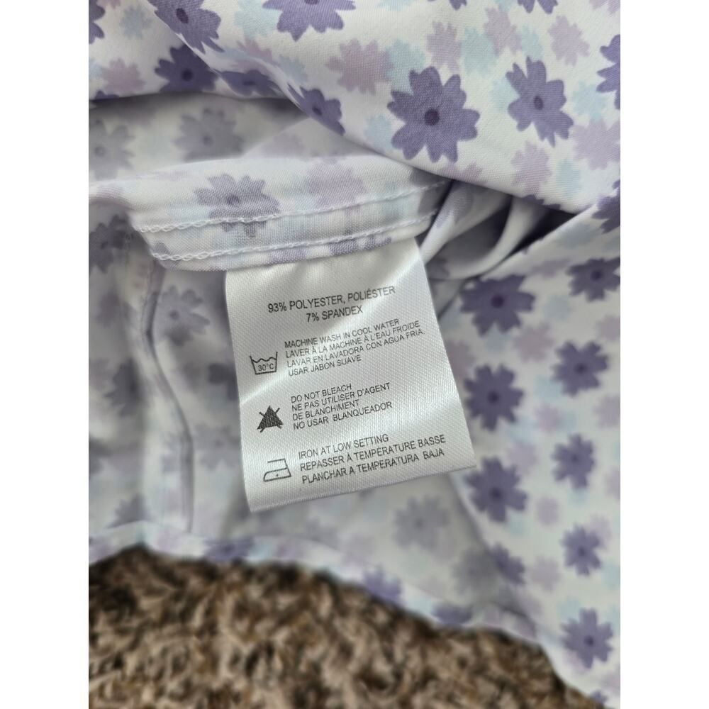 Report Collection Floral Shirt Men M Purple Stretch Slim Fit NWOT Soft Statement - Picture 6 of 9